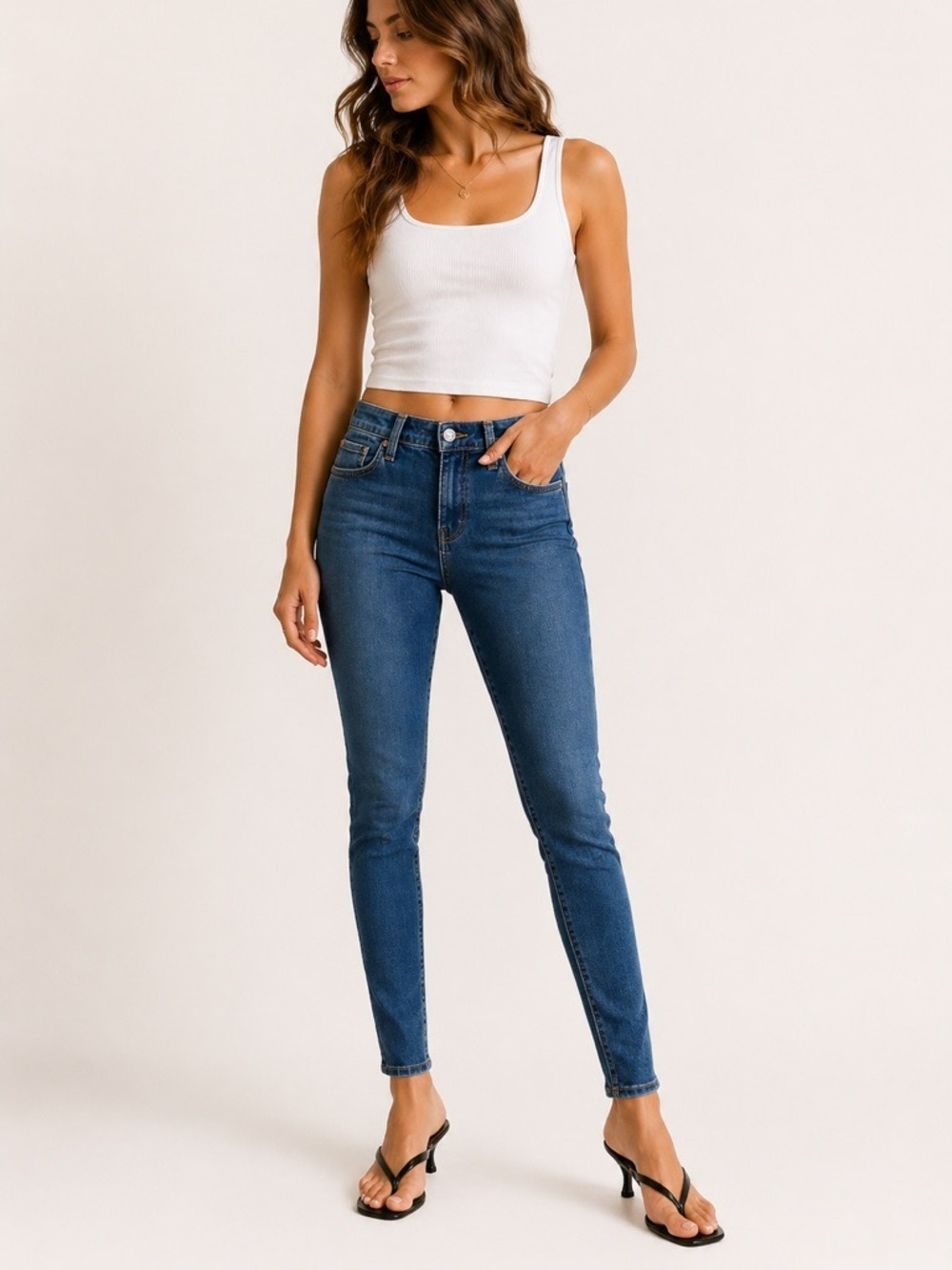 Levis Womens 721 High Rise waist Skinny Jeans Size 25 Blue Denim flattering sexy